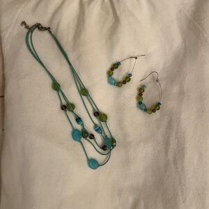 Elegant Multicolor Necklace and Earring Set